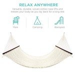Best Choice Products 2-Person Double Hammock, Outdoor Woven Cotton Rope Hammocks for Backyard, Patio w/Spreader Bars, Carrying Case, 450lb Weight Capacity