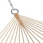 Lazy Daze Hammocks 10.5 FT Double 2 Person Caribbean Rope Hammock, Hand Woven Polyester Hammock with Spreader Bars, Extra Large Outside Outdoor Backyard Patio Poolside Hammock, 450 LBS Capacity, Tan