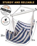 ADVOKAIR Hammock Chair Swing (500 lbs Max) - Hanging Hammock Chair Rope Swing Indoor for Bedroom, Outdoor, Patio, Bedroom, Porch, Deck - Sturdy Steel Bar with Anti-Slip Safety Rings