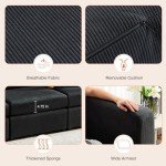 Sweetcrispy Convertible Modular Sectional Sofa, 6 Seat Sectional Couches for Living Room, U-Shaped Modern Fabric Modular Sofa Sleeper with Double Chaise for Home, Apartment, Dorm, Deep Grey