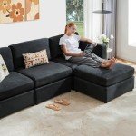 Sweetcrispy Convertible Modular Sectional Sofa, 6 Seat Sectional Couches for Living Room, U-Shaped Modern Fabric Modular Sofa Sleeper with Double Chaise for Home, Apartment, Dorm, Deep Grey