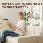 Tbfit 65" W Loveseat Sofa, Mid Century Modern Decor Love Seat Couches for Living Room, Button Tufted Upholstered Small Couch for Bedroom, Solid and Easy to Install Love Seats Furniture, Beige