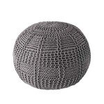 nuLOOM Berlin Casual Knitted Filled Ottoman Pouf 14" x 20" x 20" Grey