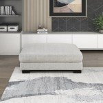 Lexicon Modern Ottoman, Foot Stools Ottoman, Living Room Ottoman Foot Rest, Ottoman Module for Sectional Sofa, 45 Inch Textured Microfiber Square Ottoman for Living Room/Bedroom, Assembled, Beige