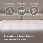 Redlife 35 Inch Large Square Storage Ottoman Bench, Storage Ottoman Coffee Table Large Square Ottoman with Storage Lift Top Tufted Storage Ottoman for Living Room (Beige)