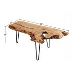 WELLAND Live Edge Natural Cedar Wood Coffee Table