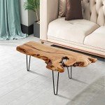 WELLAND Live Edge Natural Cedar Wood Coffee Table