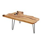 WELLAND Live Edge Natural Cedar Wood Coffee Table