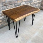 Warmaxx Teak Wood Live Edge End Table 27.8" x 19.8" x 20" H Rectangle Rustic Outdoor Patio Coffee Side Table Vintage Couch Natural Wooden Accent Tables for Living Room Sofa Bedroom