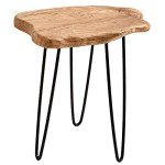 WELLAND Natural Edge End Table, Wood Side Table, Nightstand, Plant Stand 20.5" Tall，Unique desktop