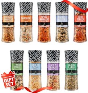 Soeos 9-Piece Spices with Integrated Grinders