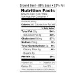 80% Lean Ground Beef, 1 lb Pack