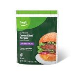All Natural Ground Beef Burger Patties, 85% Lean