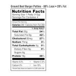Pure Ground Beef Burger Patties - 80/20 Blend