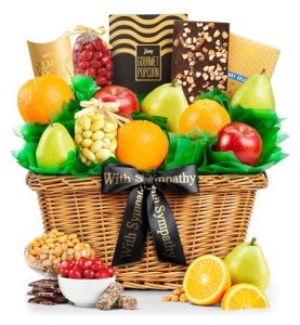 Sympathy Gourmet Treats & Fruit Gift Basket