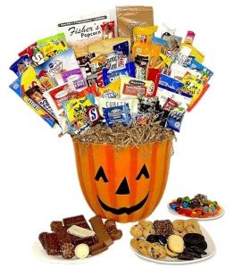 Pumpkin Gift Basket with Chocolate and Snacks