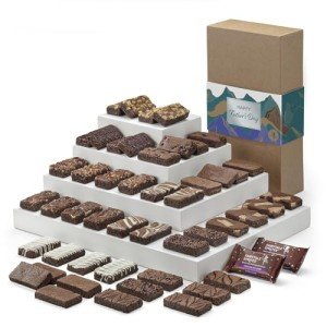 Gourmet Chocolate Brownies Gift Basket - 48 Pieces