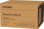 Solimo Breakfast Blend Light Roast Coffee Pods 100ct