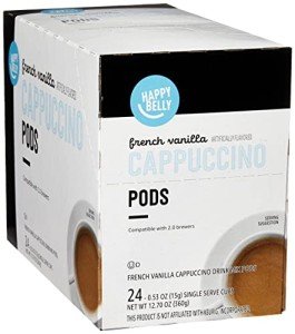 Happy Belly French Vanilla Cappuccino Coffee Pods, 24 Count
