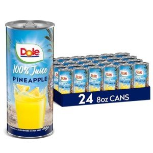 Dole 100% Pineapple Juice, No Added Sugar, 24-Pack