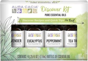 Essential Oils Kit: Lavender, Eucalyptus, Peppermint, Tea Tree
