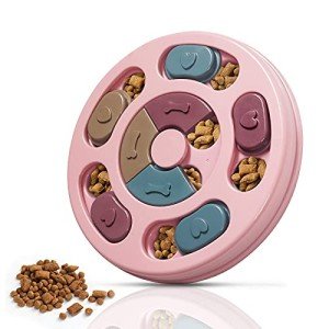 Maltese Dog IQ Puzzle Feeder Toy - Pink