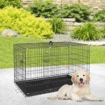 Double-Door Folding Dog Crate for Small Dogs