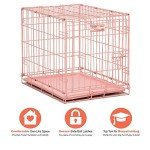 Pink Folding Metal Dog Crate for Maltese