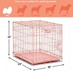 Pink Folding Metal Dog Crate for Maltese