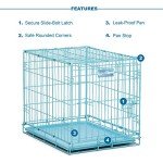 Blue Folding Metal Dog Crate for Small Breeds
