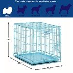 Blue Folding Metal Dog Crate for Small Breeds