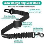 Adjustable Retractable Dog Seat Belt Set for Cars