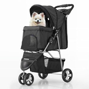 MoNiBloom 3-Wheel Pet Stroller for Small Dogs