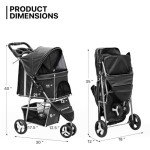 MoNiBloom 3-Wheel Pet Stroller for Small Dogs