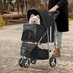 MoNiBloom 3-Wheel Pet Stroller for Small Dogs