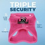 Best Pet Supplies Voyager Step-in Air Dog Harness - All Weather Mesh, Reflective, No Pull Harness for Small, Medium Dogs, Cats - Secure with Hook & Loop Fastener, Buckle, Double D-Rings - Fuchsia, M