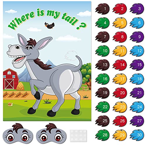Pin the Tail on the Donkey Game - 30 Tails