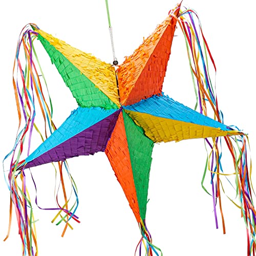 Rainbow Star Piñata for Parties and Celebrations