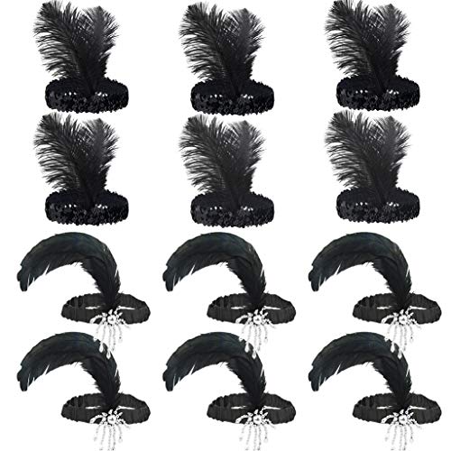 12pc 1920s Flapper Headband Set - Gatsby Style