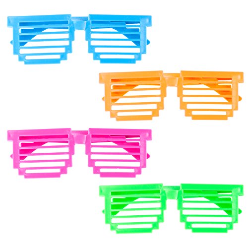 80s Disco Colorful Square Glasses - 24 Pairs