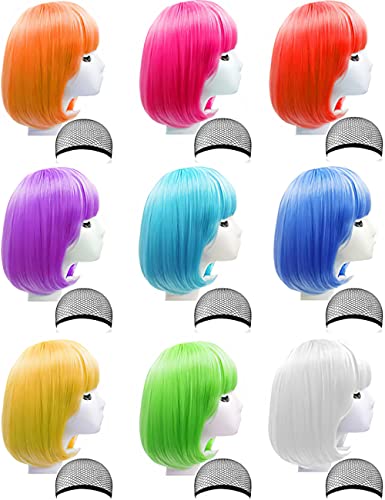 Colorful Bob Hair Wigs for Women and Girls