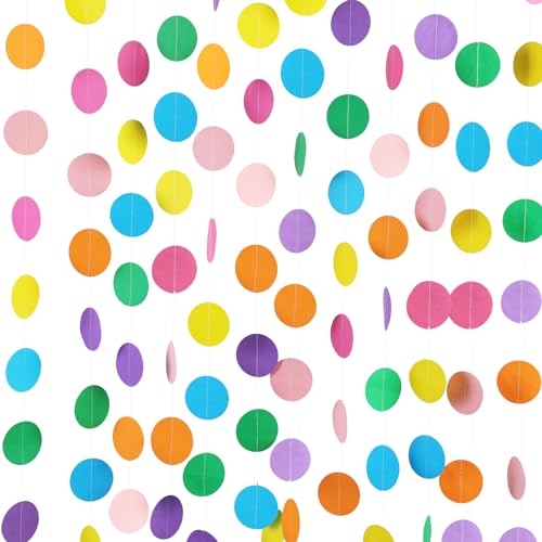 Colorful Circle Dots Paper Garland for Party Decorations