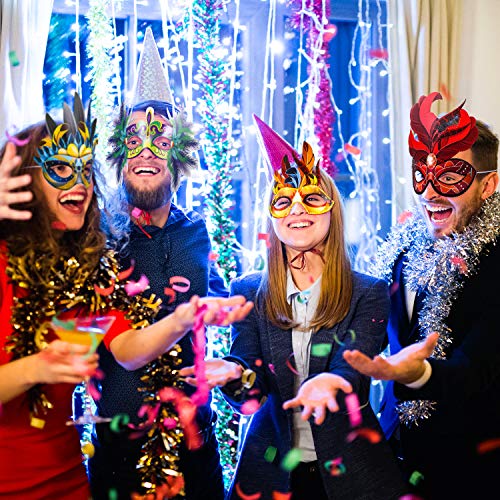 Mardi Gras Faux Feather Masks for Kids & Adults