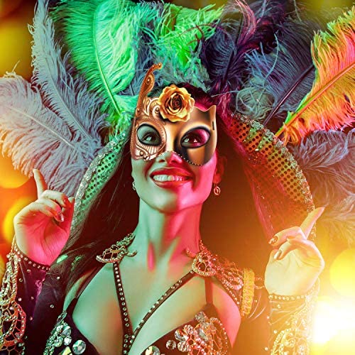 12 Pack Mardi Gras Masquerade Paper Masks