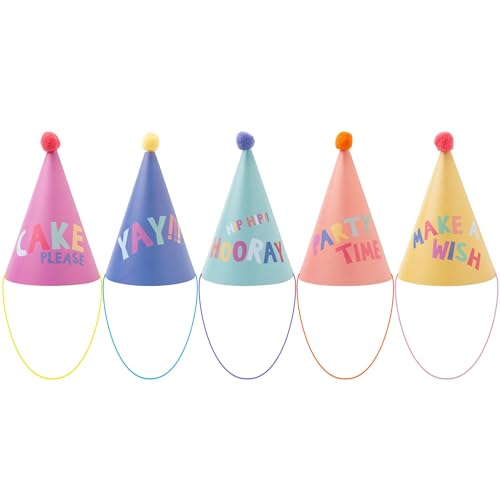 15 Rainbow Cone Hats Kids Craft Party Supplies