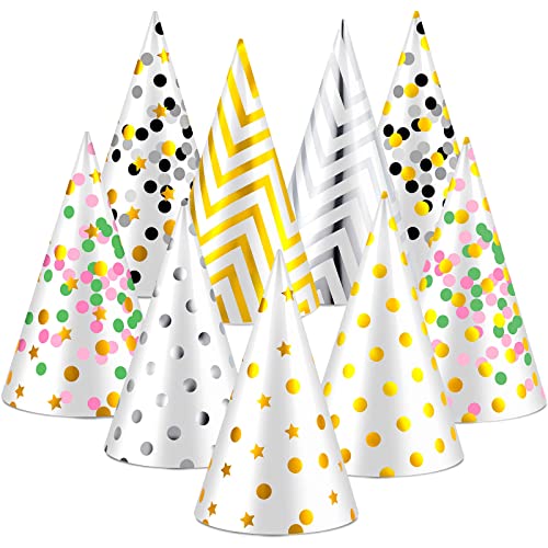 Assorted Paper Birthday Party Hats Set, 20-Piece, 9 Designs