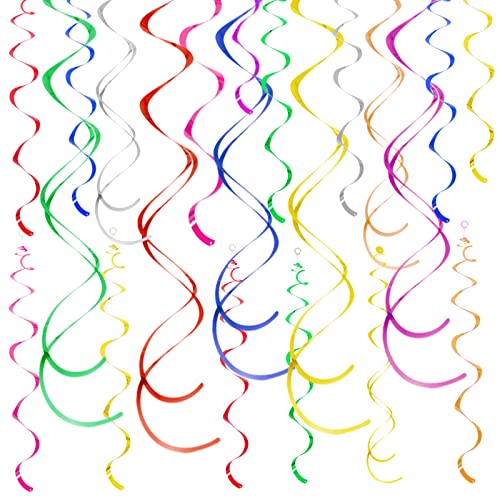Colorful Foil Swirl Decorations for Wedding Celebration, Pack 28
