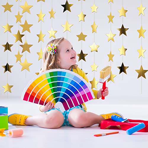 Gold Glitter Star Garland Banner, 130 feet, Party Decor