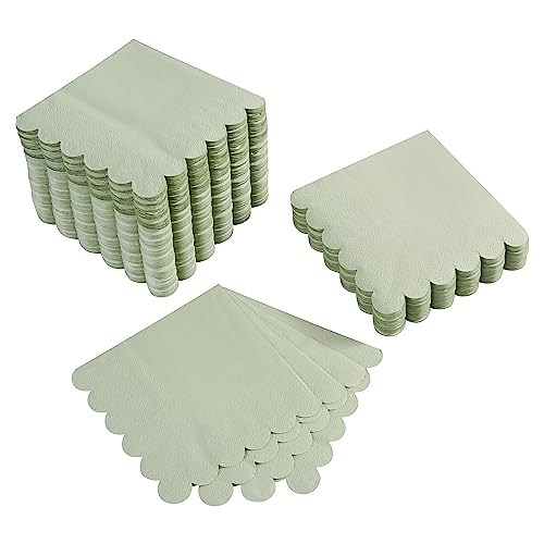 Sage Green Cocktail Napkins 100 Pack for Parties