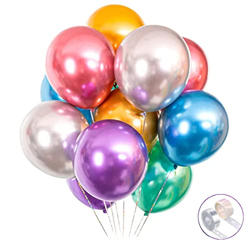 100pcs 12inch Chrome Metallic Party Balloons for Celebrations